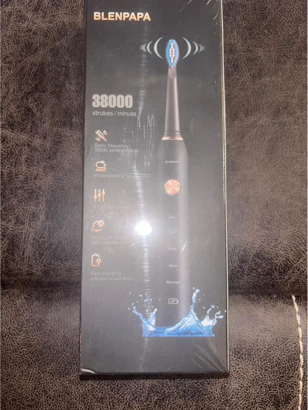 BLENPAPA Sonic Electric Toothbrush 38000 Strokes IPX7 Waterproof NIB - Picture 2 of 7